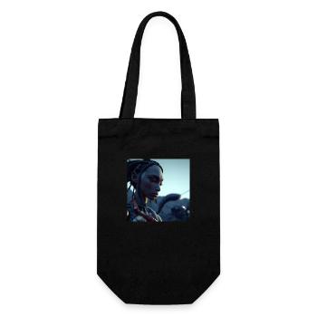 Warrior of a Cyber-punk world - Gift Bag for Bottles - black - Front