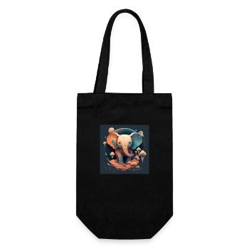 Süßer Elefant Fantasy - Geschenkbeutel für Flaschen - Schwarz - Vorne