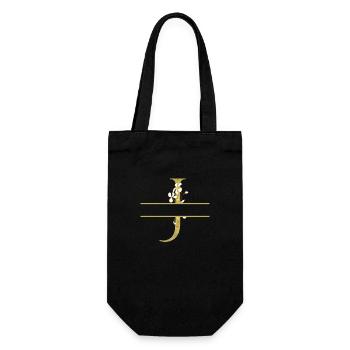lettre j doré floral personnalisé - Sac à bouteille - noir - Devant