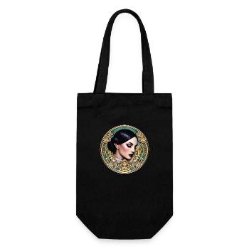 Woman Badge ArtNouvaue 14 - Gift Bag for Bottles - black - Front