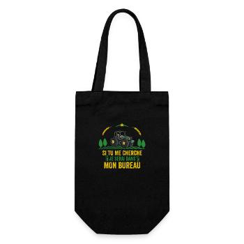 Cadeau Agriculteur Je serai Dans Mon Bureau - Sac à bouteille - noir - Devant