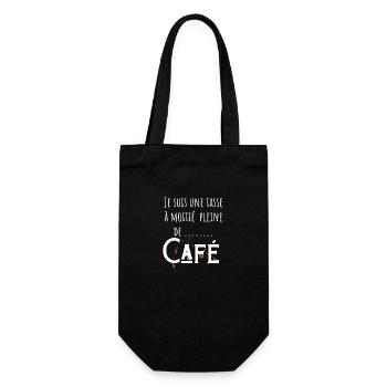 Je suis une tasse à moitié pleine de café - Sac à bouteille - noir - Devant