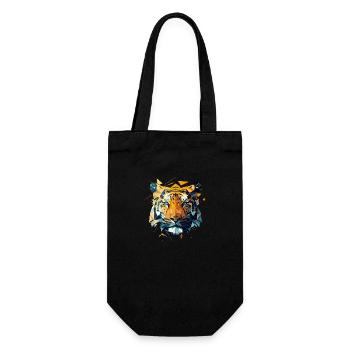 Geometric Tiger Prism Portrait - Gift Bag for Bottles - black - Front