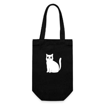 Cartoon Anime Katze Tier - Geschenkbeutel für Flaschen - Schwarz - Vorne