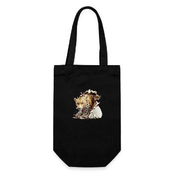 Der Leopard - Geschenkbeutel für Flaschen - Schwarz - Vorne