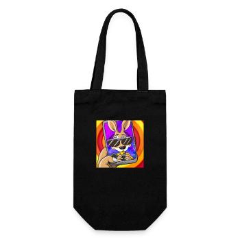 Kangaroo makes selfie gift - Gift Bag for Bottles - black - Front