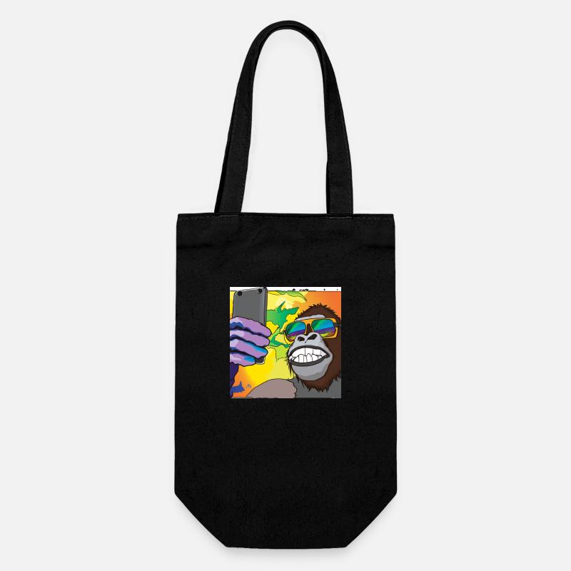 Gorilla makes Selfie V1 gift - Gift Bag for Bottles - black