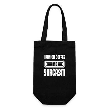 I Run On Coffee And Sarcasm - Gift Bag for Bottles - black - Front