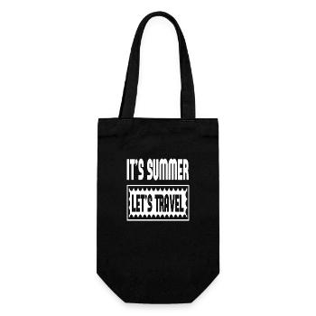 It´s Summer Let´s Travel - Geschenkbeutel für Flaschen - Schwarz - Vorne