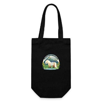 Norwegian fjord horse on grass horses - Gift Bag for Bottles - black - Front