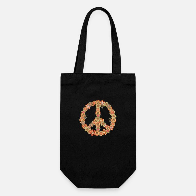 Hippie - Geschenkbeutel für Flaschen - Schwarz