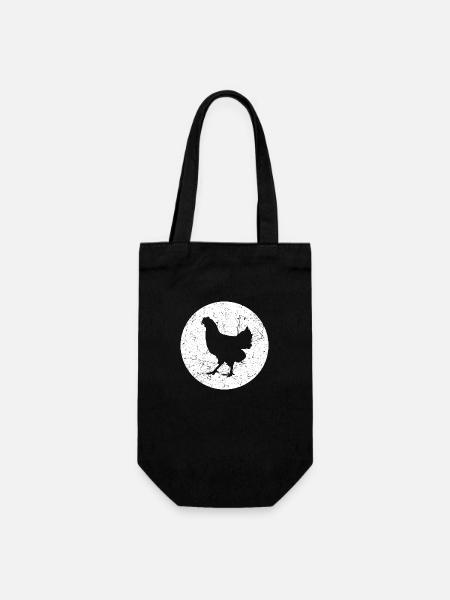 Huhn Vintage Hühnerbesitzer Landwirt Bauer - Geschenkbeutel für Flaschen - Schwarz