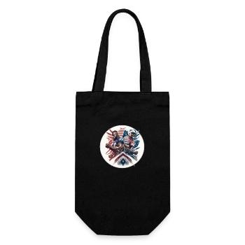 American Football - Spieler - Logo - Touchdown - Geschenkbeutel für Flaschen - Schwarz - Vorne