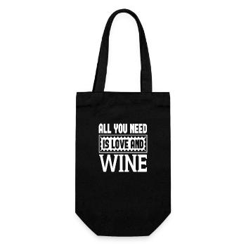 Tout ce dont vous avez besoin, c’est d’amour et de vin - Sac à bouteille - noir - Devant