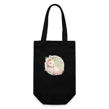 japanese cat heilige Birma - Geschenkbeutel für Flaschen - Schwarz - Vorne