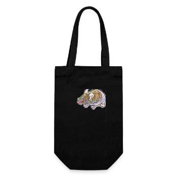 Kunstdruck Maus / Nagetier - Geschenkbeutel für Flaschen - Schwarz - Vorne