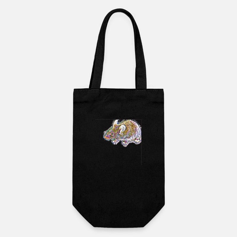 Kunstdruck Maus / Nagetier - Geschenkbeutel für Flaschen - Schwarz