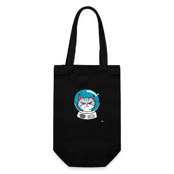 Angry astronaut cat - Geschenkbeutel für Flaschen - Schwarz - Vorne