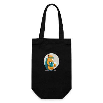 Funny squirrel with beer, and glasses - Gift Bag for Bottles - black - Front