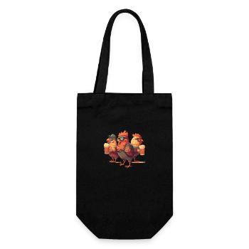 Chicken course with beer and sunglasses - Gift Bag for Bottles - black - Front