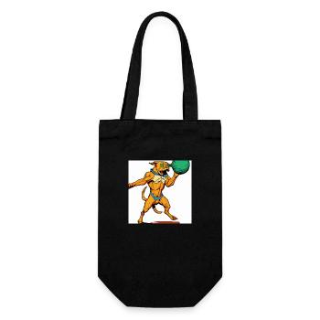 a dog with a ball illustroke 3 - Gift Bag for Bottles - black - Front