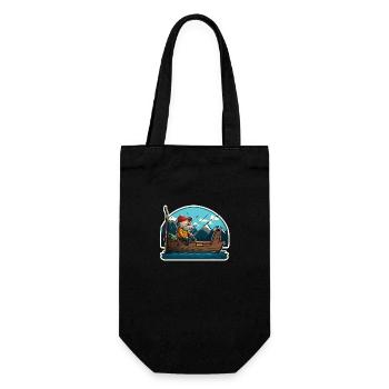 Angler - Geschenkbeutel für Flaschen - Schwarz - Vorne
