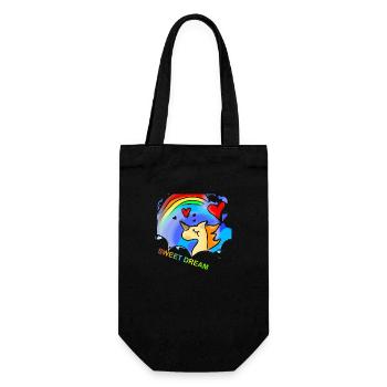 Sweet Dream Cartoon Unicorn - Gift Bag for Bottles - black - Front