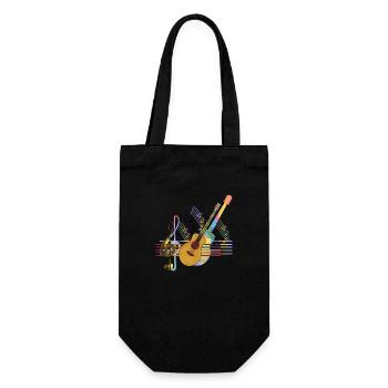 Gitarre - Geschenkbeutel für Flaschen - Schwarz - Vorne