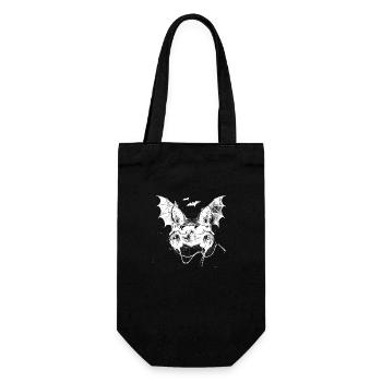 Chauve-souris cool avec des écouteurs et des lunettes de soleil - Sac à bouteille - noir - Devant