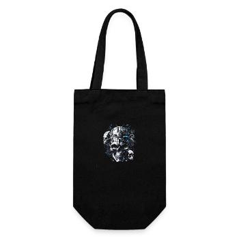 Crâne rétro futuriste Crâne Cyborg - Sac à bouteille - noir - Devant