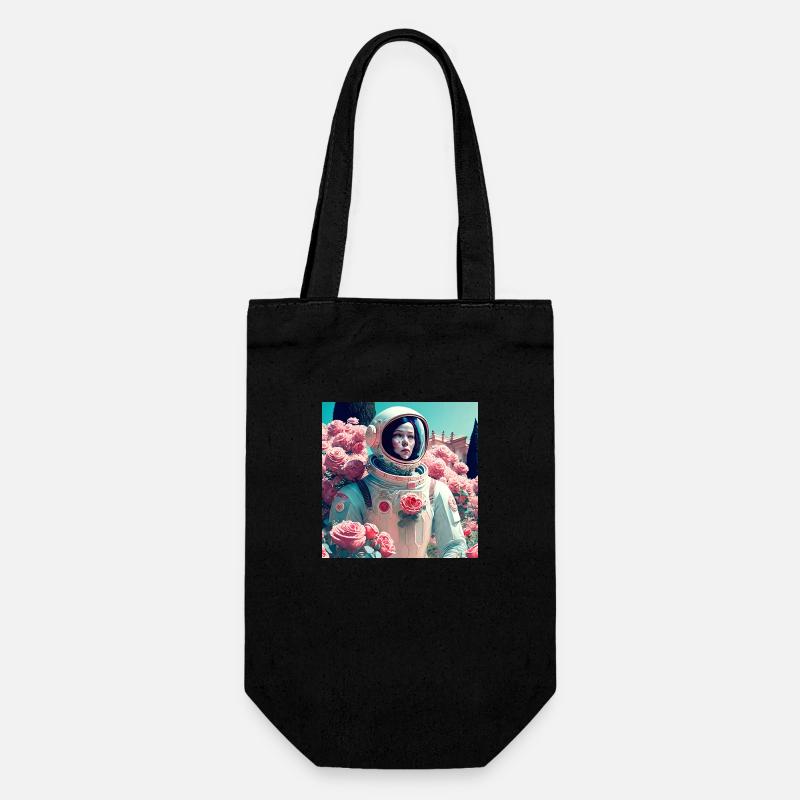 Astronaute dans la roseraie au soleil - Sac à bouteille - noir