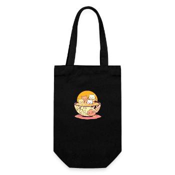 Cute Cats in Ramen Noodle Soup Bowl - Gift Bag for Bottles - black - Front