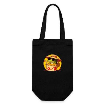 Cooles Krokodil sitzt in Ramen Nudelsuppe - Geschenkbeutel für Flaschen - Schwarz - Vorne