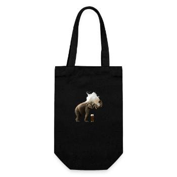 Elephant showers in beer. Cool animal with alcohol - Gift Bag for Bottles - black - Front