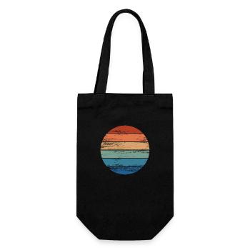Retro Regenbogen Rainbow Kreis Distressed - Geschenkbeutel für Flaschen - Schwarz - Vorne