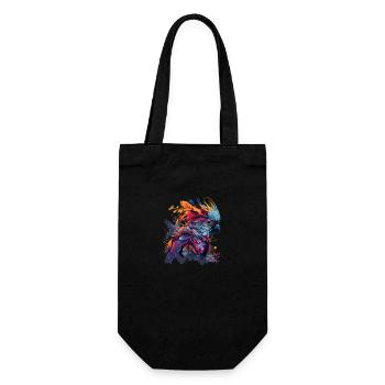 Cacatoès psychédélique dans un look street art coloré - Sac à bouteille - noir - Devant