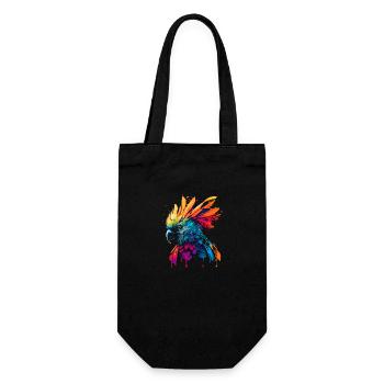 Cacatoès psychédélique dans un look street art coloré - Sac à bouteille - noir - Devant