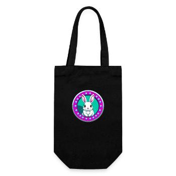 Lapin de Pâques rose blanc - Sac à bouteille - noir - Devant