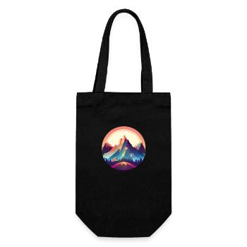 Mountains Mountain hikers Hiking Mountain hiking Hike - Gift Bag for Bottles - black - Front