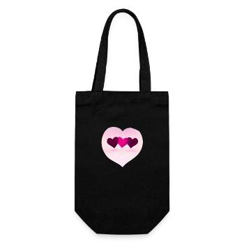 Fiançailles Saint-Valentin Mariage Fête des mères Amour - Sac à bouteille - noir - Devant