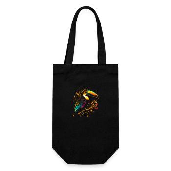 Toucan psychédélique au look street art coloré - Sac à bouteille - noir - Devant
