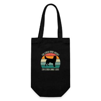 Leben ohne Husky, Leben ohne Liebe - Geschenkbeutel für Flaschen - Schwarz - Vorne