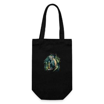 Lémurien dans la jungle dégustant sa bière - Sac à bouteille - noir - Devant