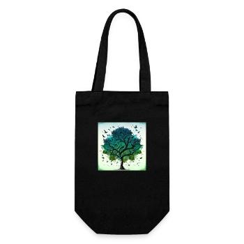 Zen-Baum Nr. 2 - Geschenkbeutel für Flaschen - Schwarz - Vorne