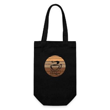 Kaffee Design, ich brauche Kaffee - Geschenkbeutel für Flaschen - Schwarz - Vorne
