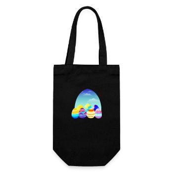Oeuf de Pâques Lapin de Pâques Cadeau Pâques Joyeuses Pâques - Sac à bouteille - noir - Devant