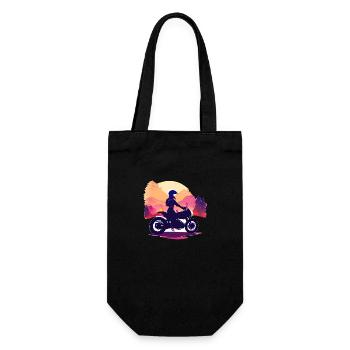 Motorrad Motorcross Motorradfan Motorradfahrer - Geschenkbeutel für Flaschen - Schwarz - Vorne