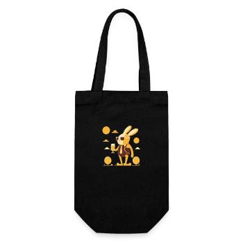Lapin cool avec de la bière et des lunettes de soleil drôle - Sac à bouteille - noir - Devant