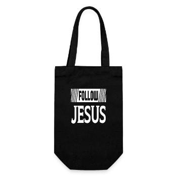 Follow Jesus - Geschenkbeutel für Flaschen - Schwarz - Vorne