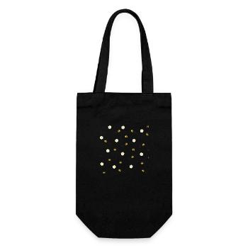Bees and flowers - Gift Bag for Bottles - black - Front
